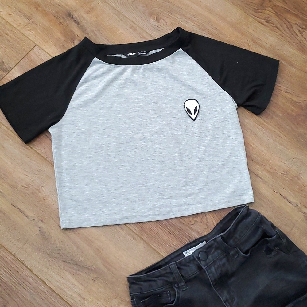 Alien Patch Crop Top: XS